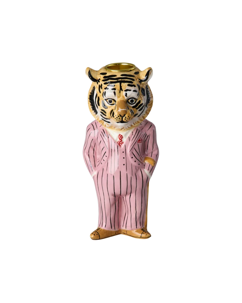 Tiger Keramik Lysestage - Pink - Nathalie Lété