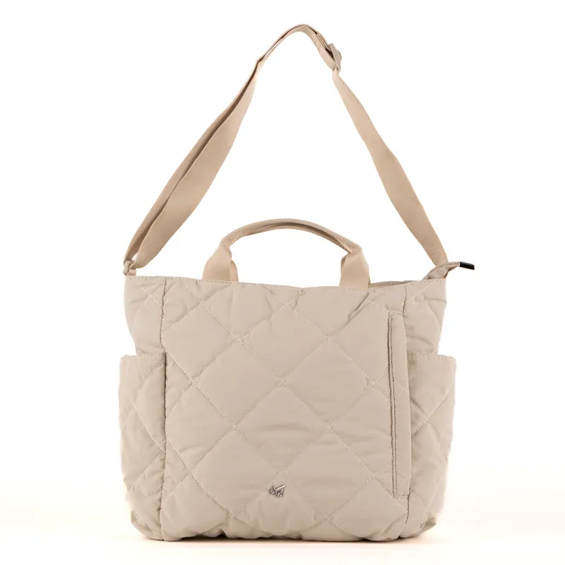 Quilted top handle crossbody
