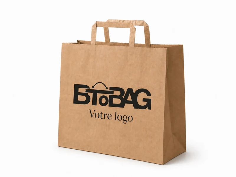 Sac kraft grande taille poignées plates