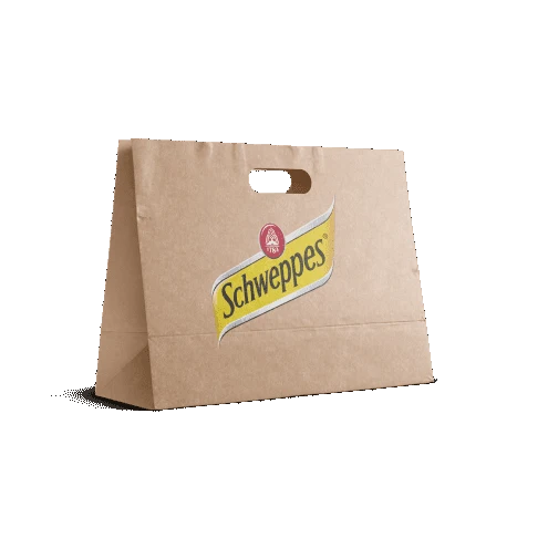 Sac kraft brun poignées découpées