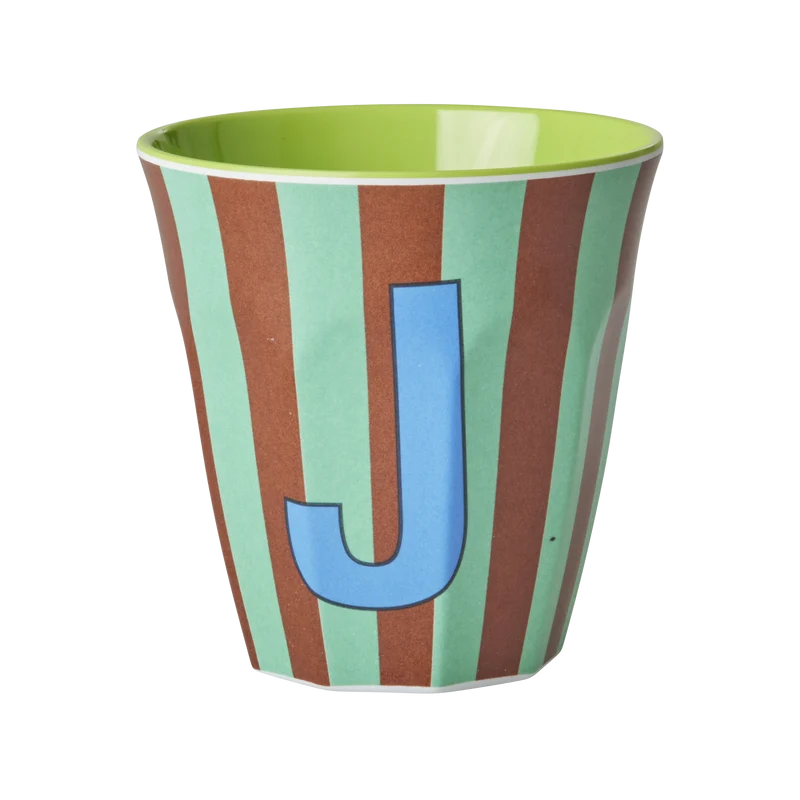 Mellem Alfabetkop - Mint - J - Stripes