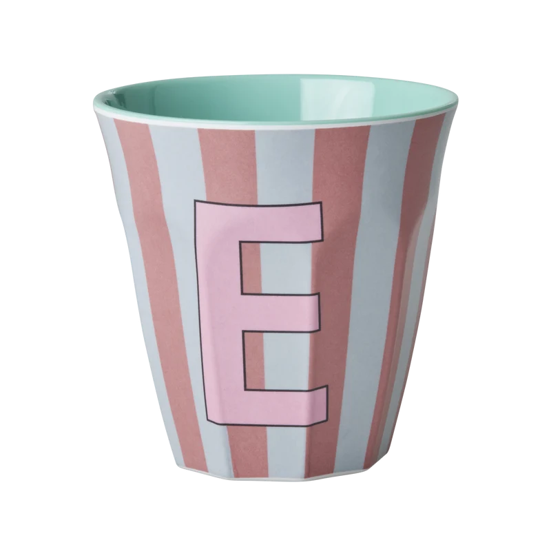 Mellem Alfabetkop - Pink - E - Stripes