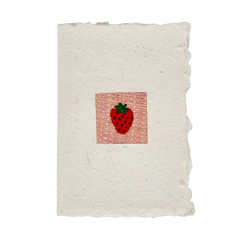 A5 Papir Kort med Kuvert - Rød - Strawberry
