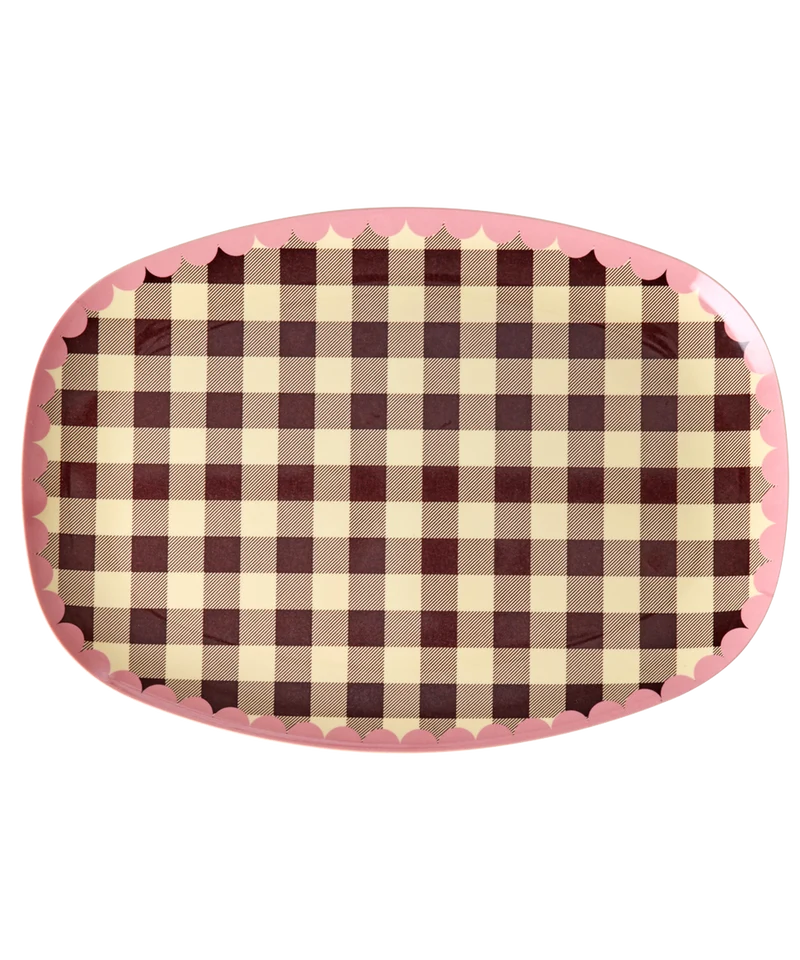 Stor Rektangulær Middagstallerken - Chokoladebrun - Check Me Out