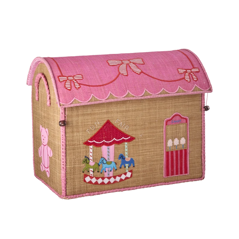 Mellem Raffia Opbevaringshus - Te - Fun Fair Theme