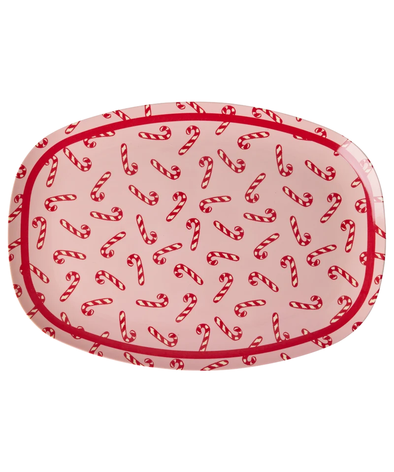 Stor Rektangulær Middagstallerken - Pink - Candy Cane
