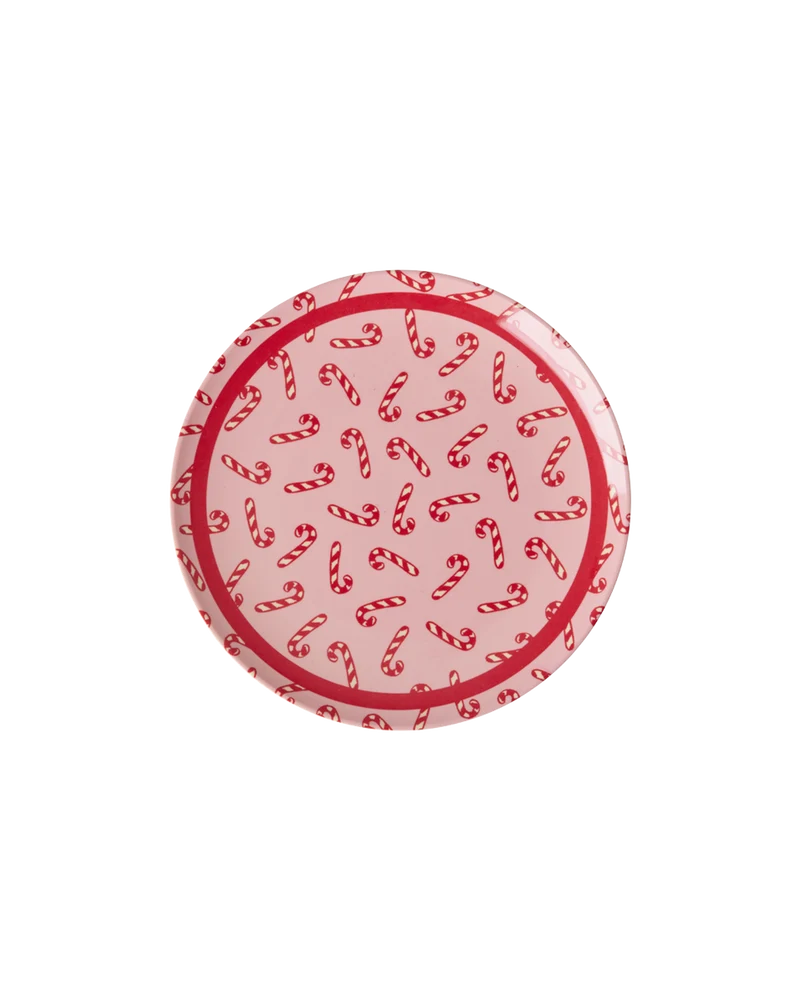 Lille Rund Kagetallerken - Pink - Candy Cane