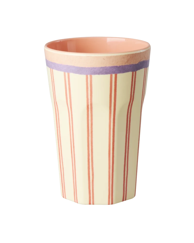 Høj kop - Creme - Stripey Love Print