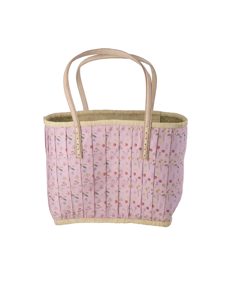 Mellem Raffia Taske - Pink