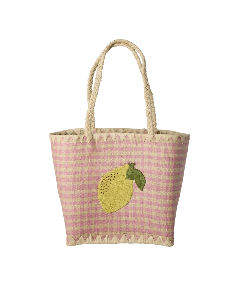 Lille Raffia Taske - Pink