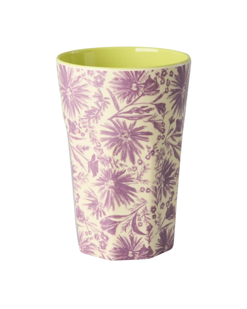 Høj kop - Lilla - Flower Press Print
