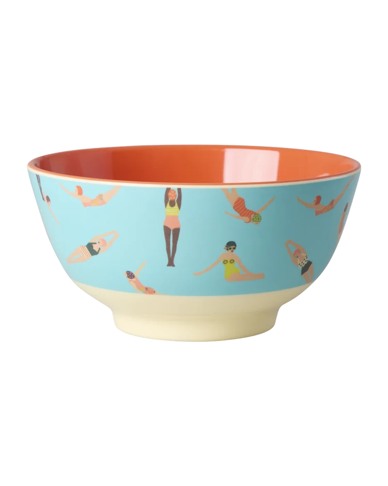 Mellem Skål - Blå - Retro Swimster Print
