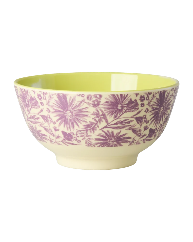 Mellem Skål - Lilla - Flower Press Print