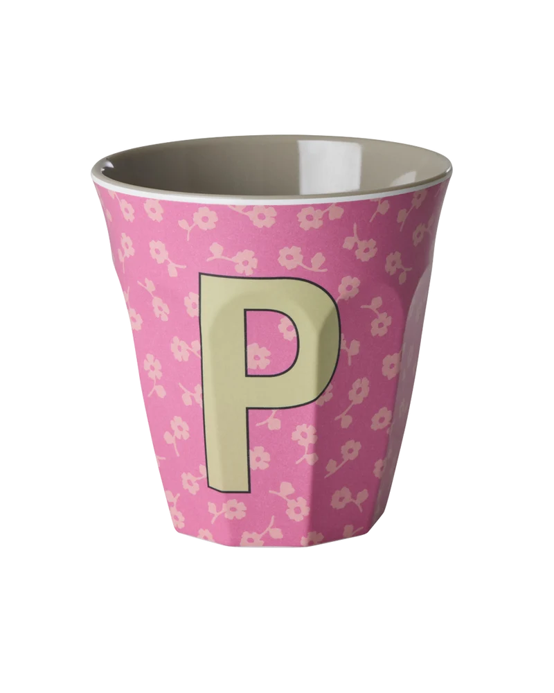 Mellem Alfabetkop - Pink - P - Flowers