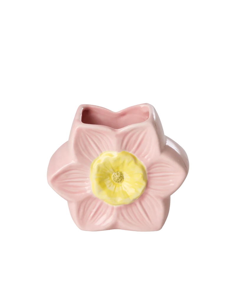 Blomst Keramik Vase - Smuk Lyserød