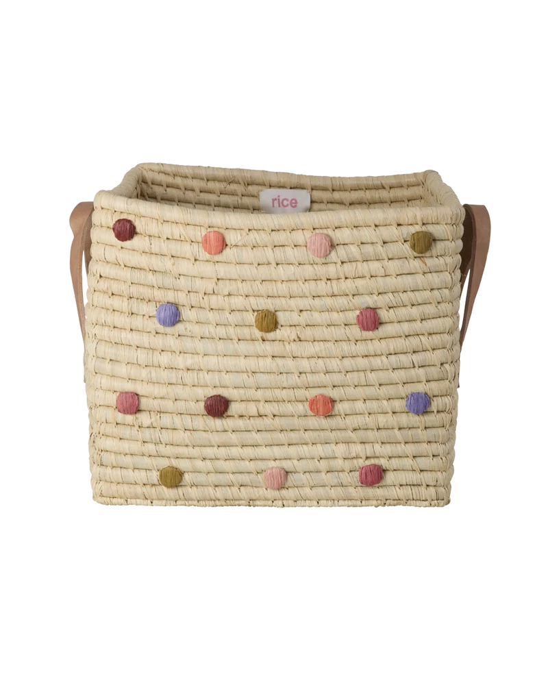 Firkantet Raffia Kurv - Natur
