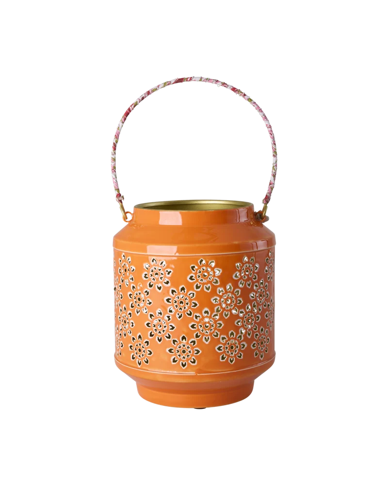 Mellem Metal Lanterne - Orange