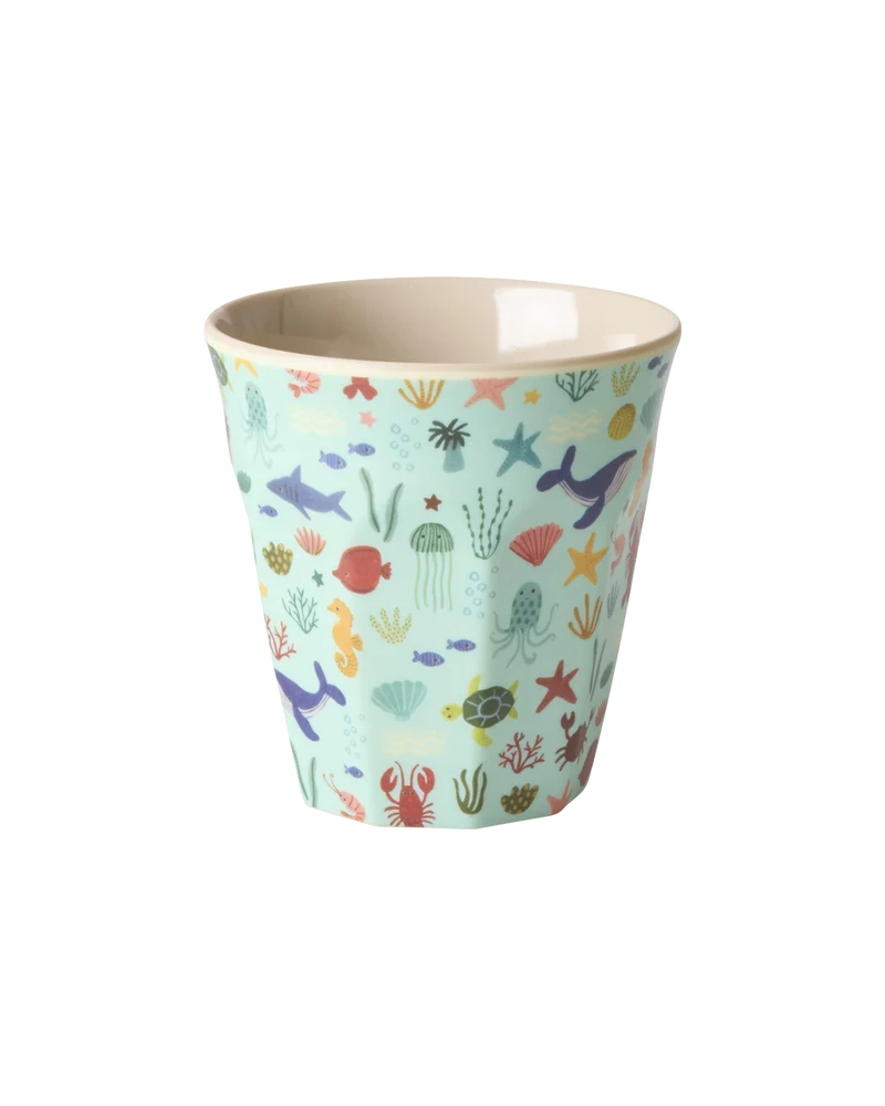 Lille Børnekop - Blå - Ocean Print