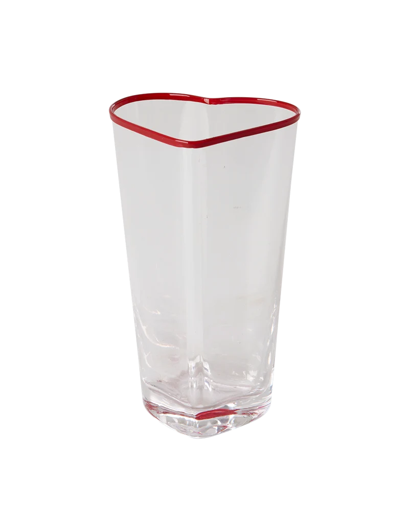 Hjerte Glas Glas - Rød