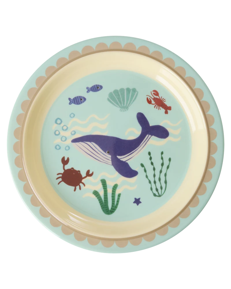 Børnetallerken - Blå - Ocean Print