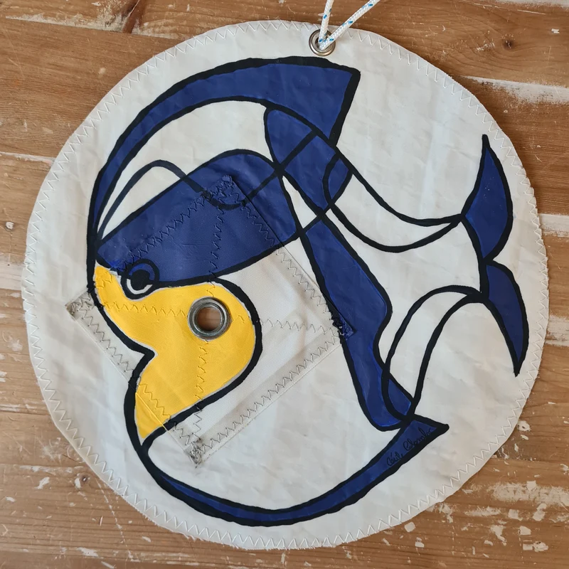 Peinture sur voile Poisson par Cécile Colombo