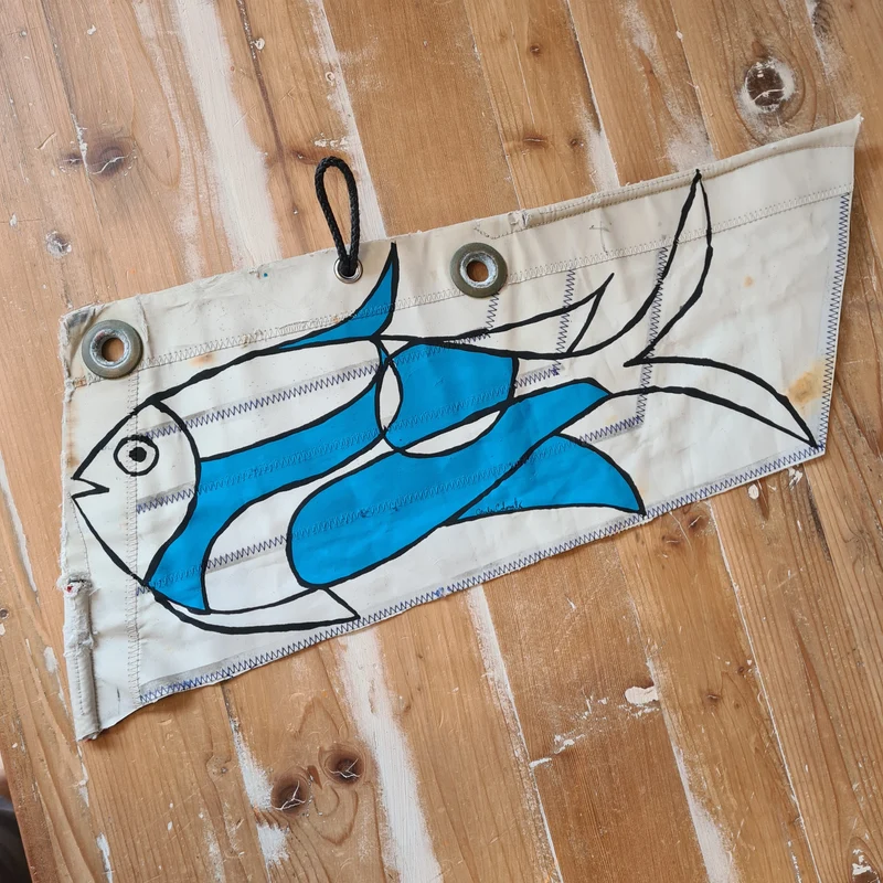 Peinture sur voile Poisson par Cécile Colombo