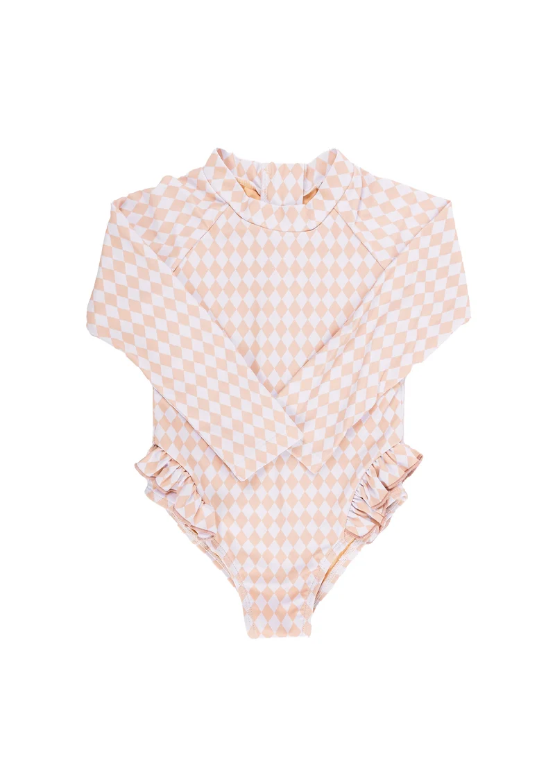 Maillot de Bain manches longues Ariella - Diamant Beige