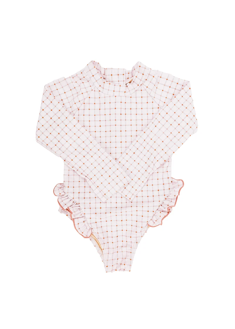 Maillot de Bain manches longues Ariella - Carreaux
