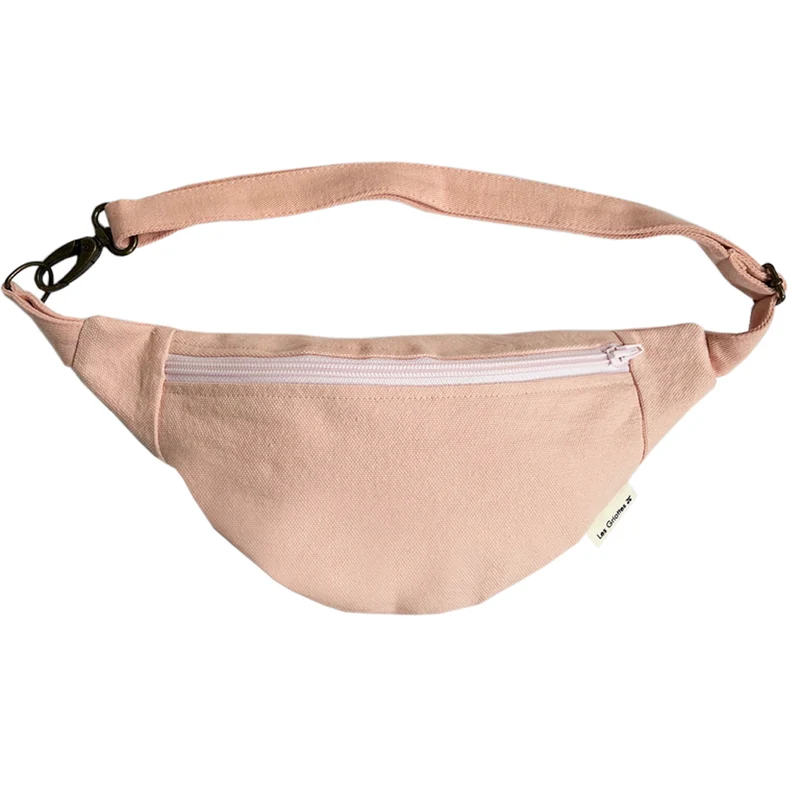 Sac banane rose poudré mariage / st Valentin