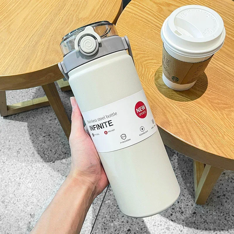 Gourdes Isotherme 1L Inox avec Paille