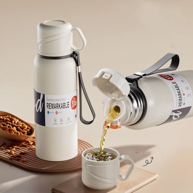 Mug Café Thermos Inox avec Paille 2000ml