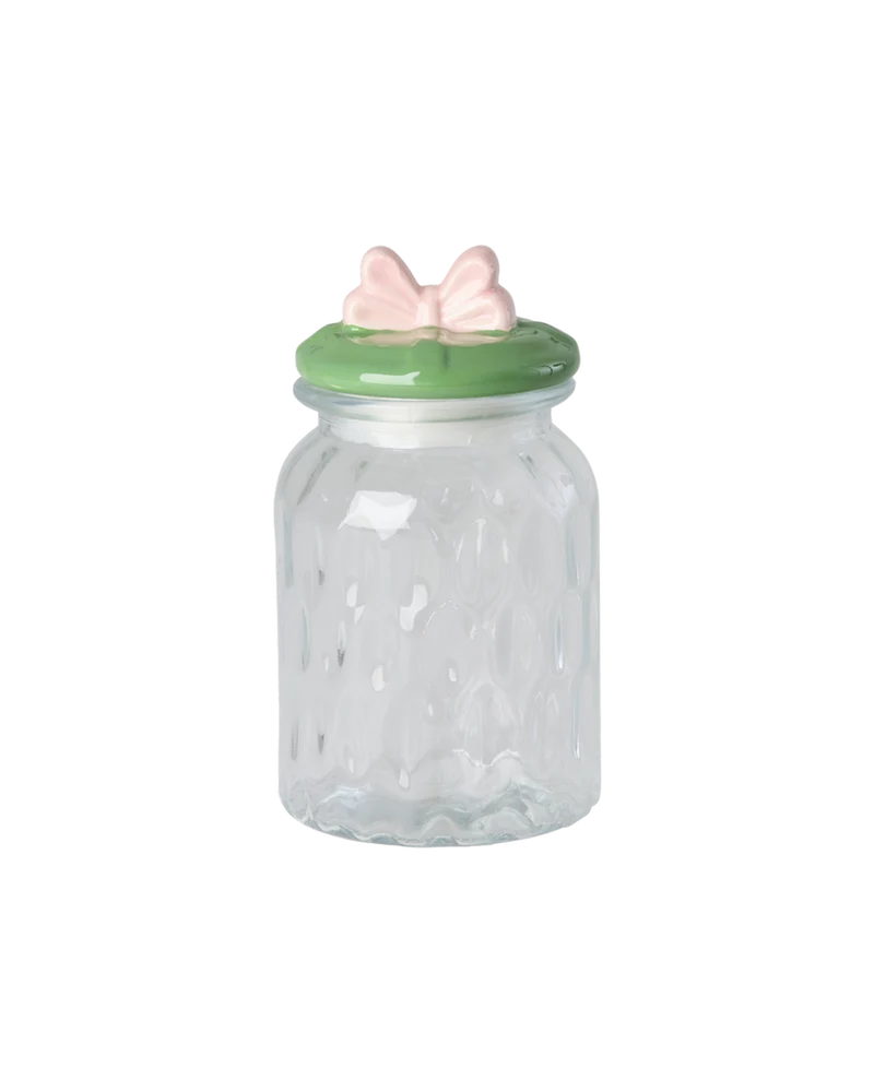 Mellem Sløjfe Glas Krukke - Grøn