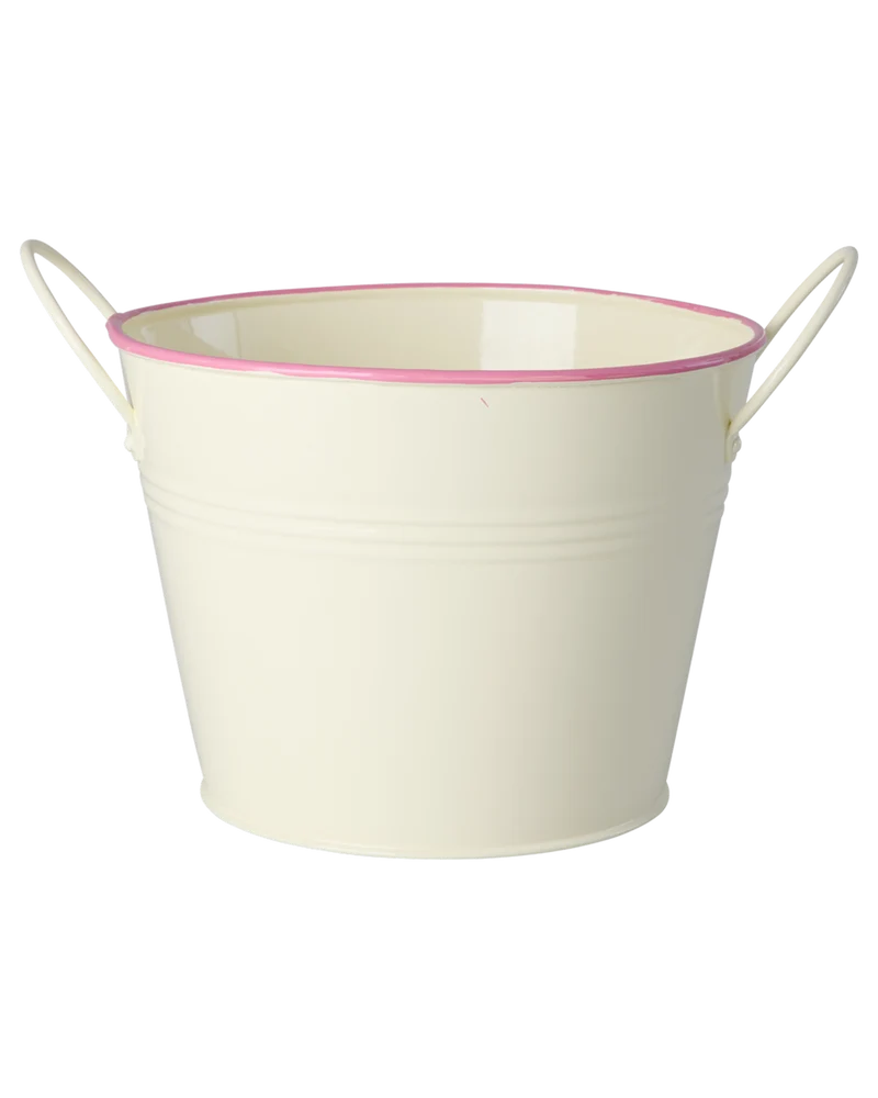 Stor Metal Urtepotte - Creme