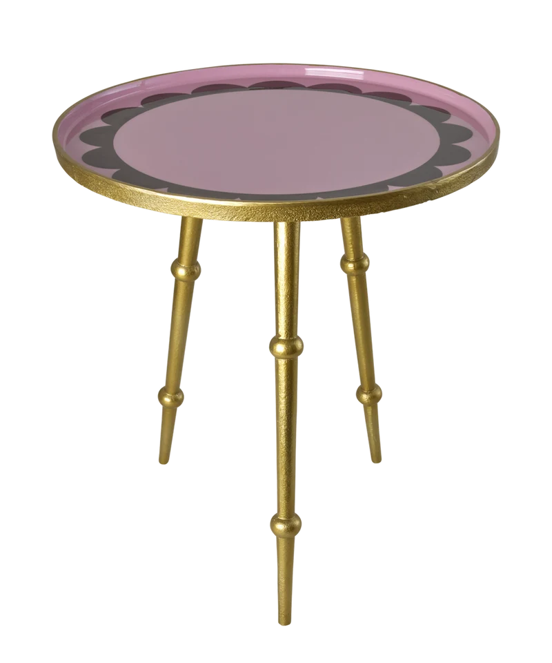 Stor Rund Metal Bord - Pink