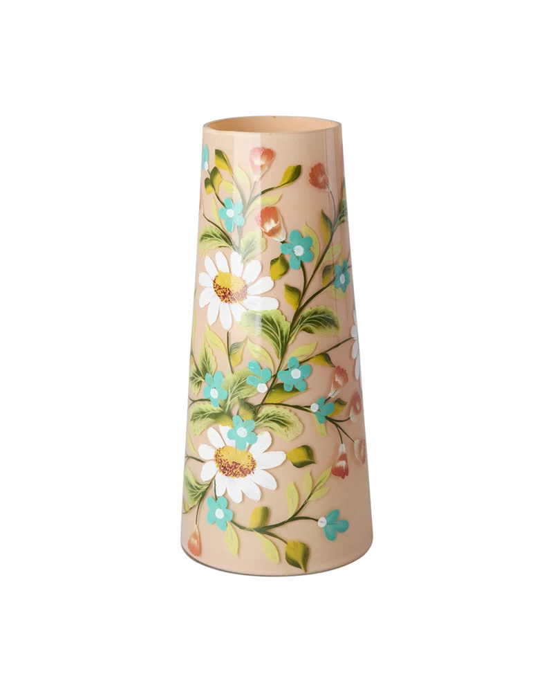 Høj Glas Vase - Lyserød