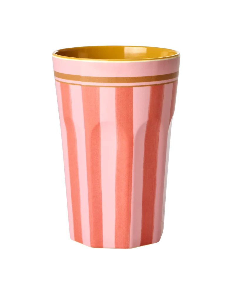Høj kop - Pink - Organic Stripes Print