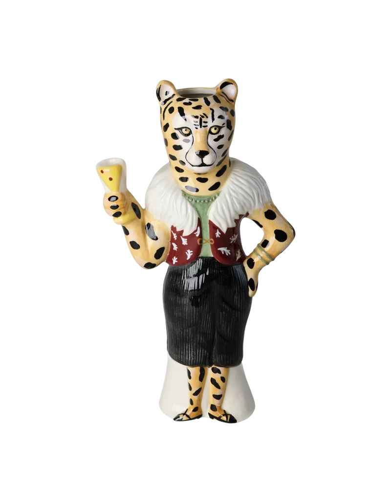 Leopard Keramik Vase - Gul - Nathalie Lété