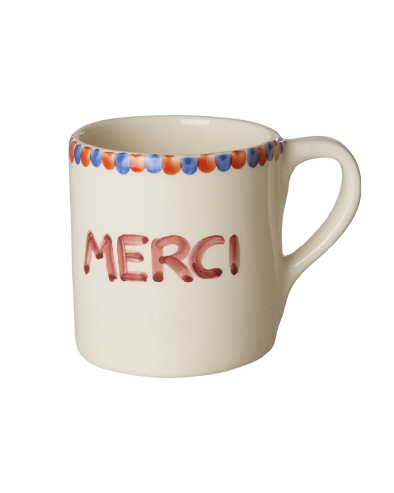 Keramik Krus - Creme - Hand-painted MERCI