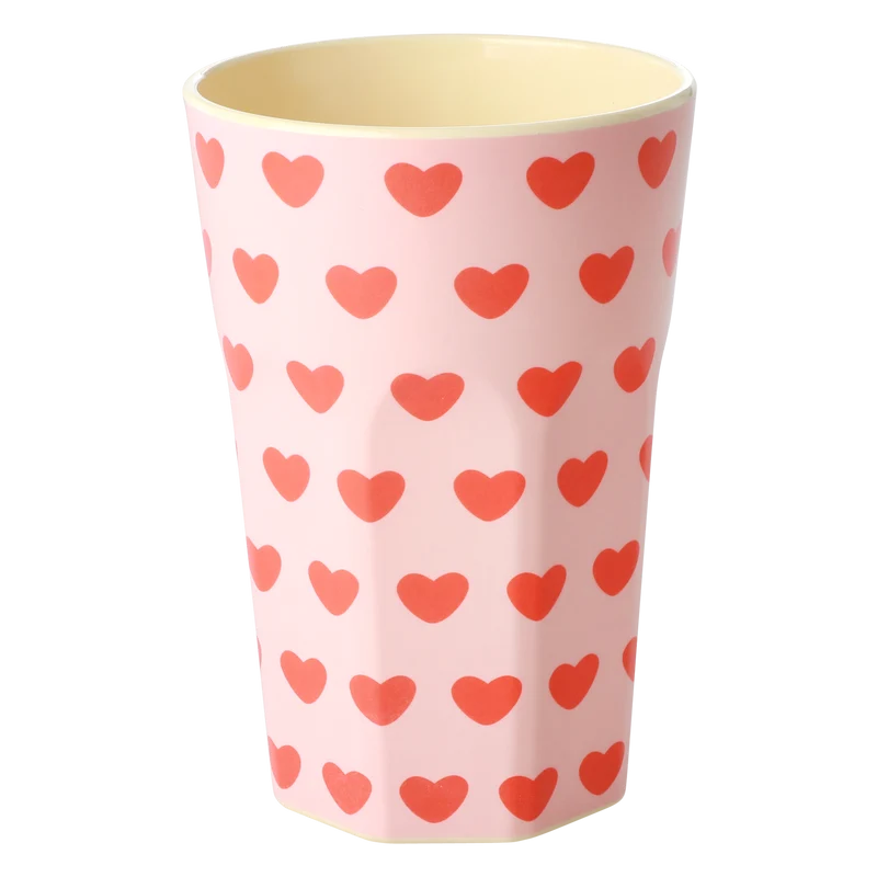 Høj Kop - Lyserød - Sweet Hearts Print