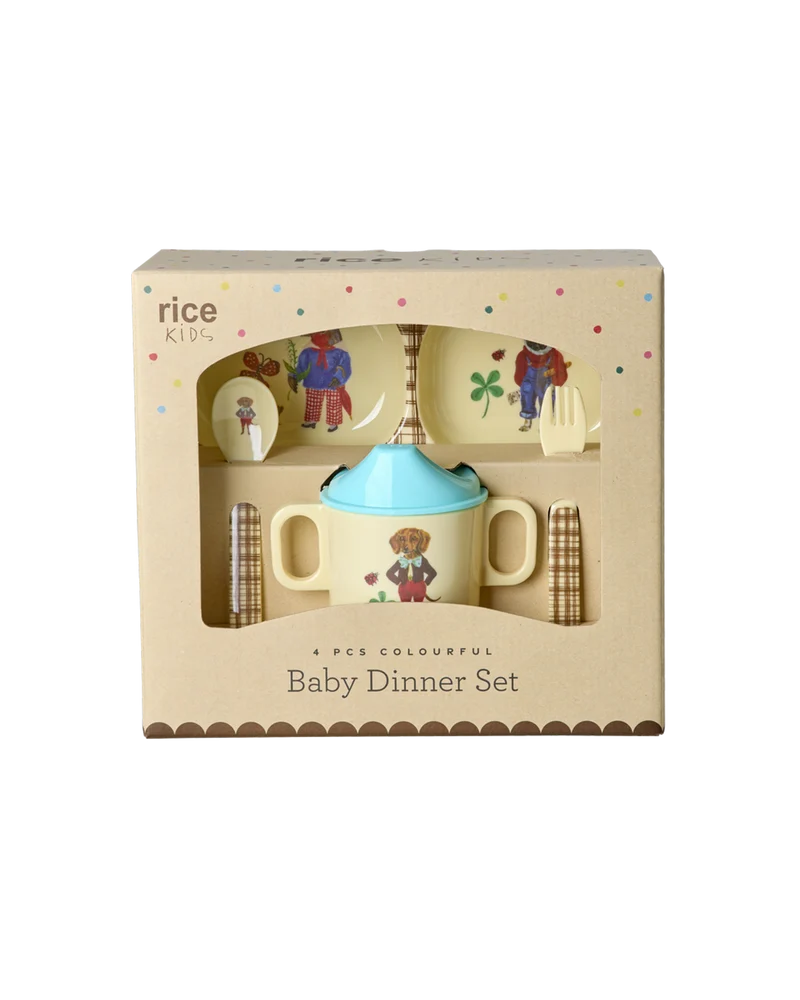 Baby spisesæt - Brun - Gaveæske