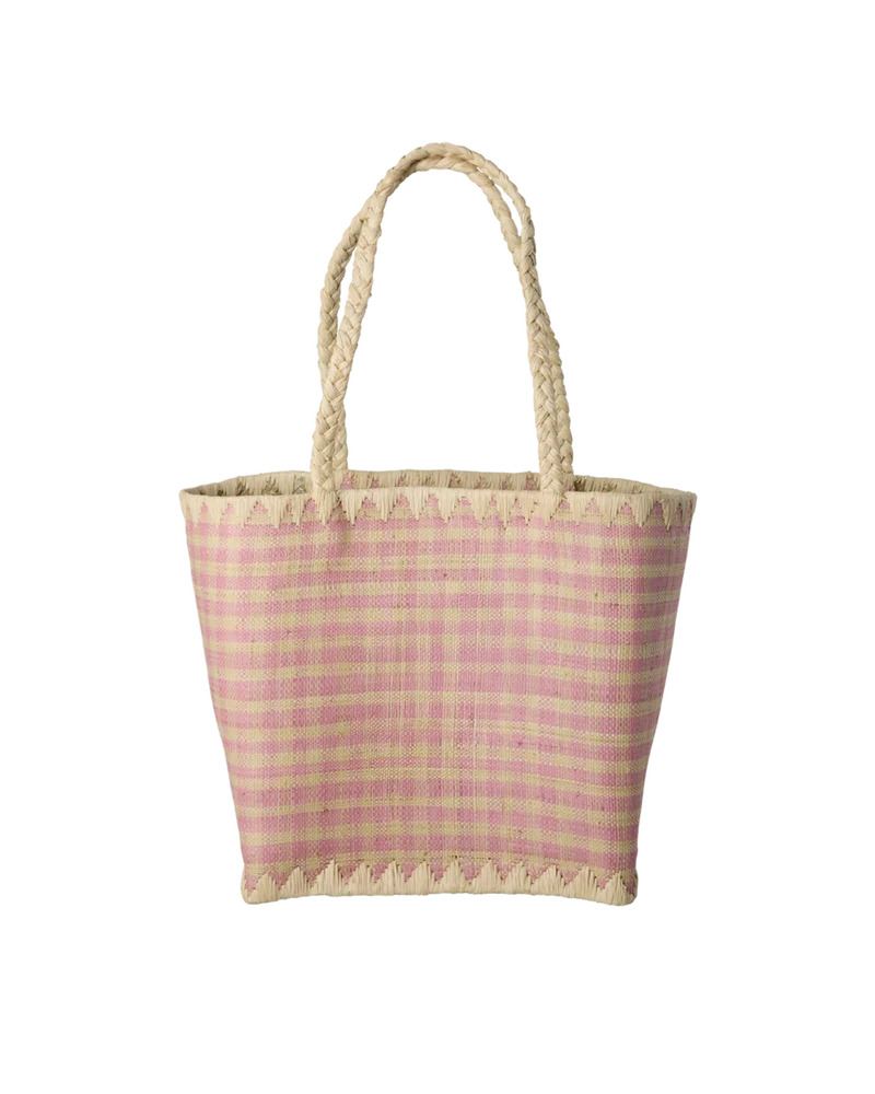 Lille Raffia Taske - Pink