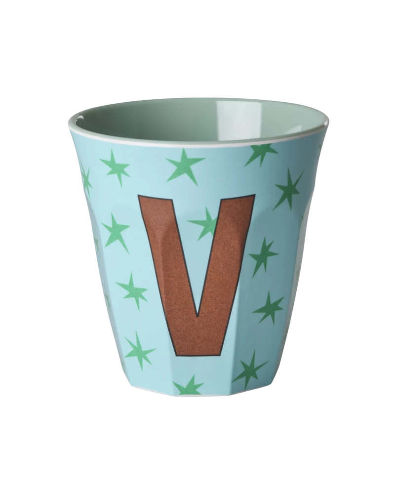 Mellem Alfabetkop - Lys Blå - V - Stars