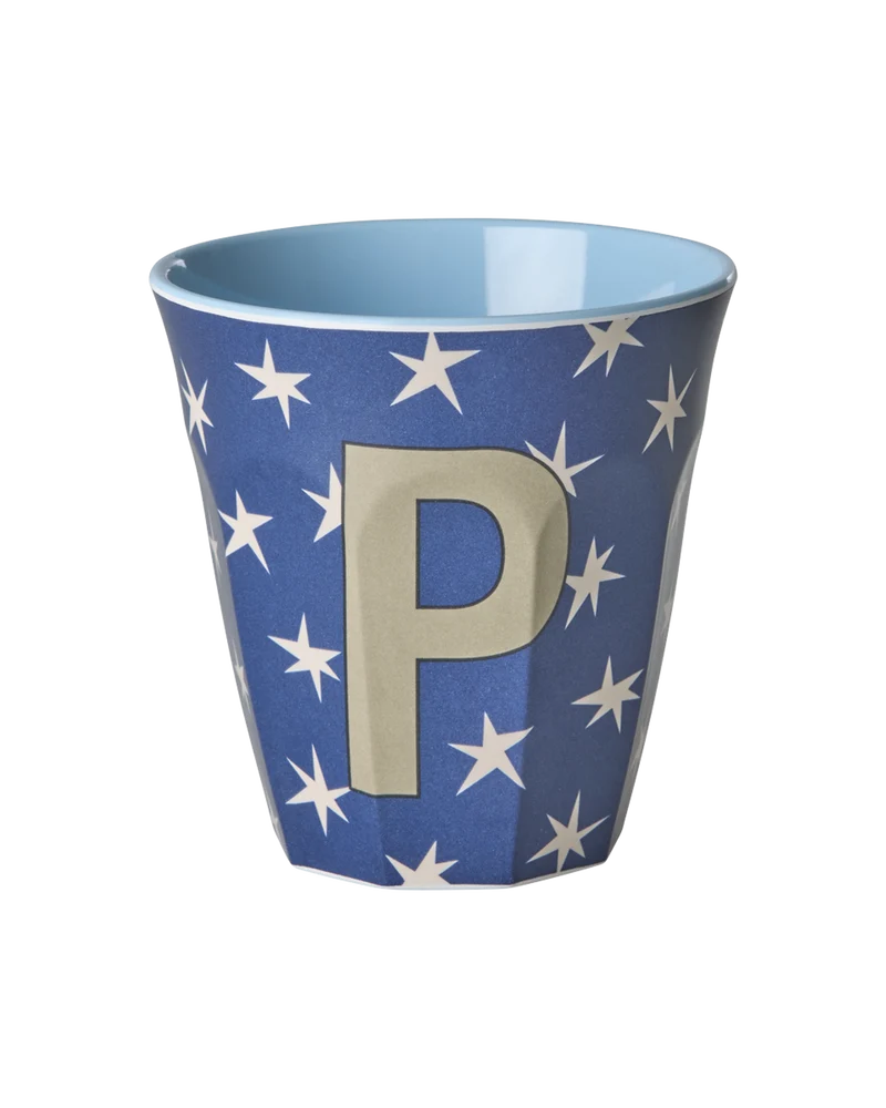 Mellem Alfabetkop - Mørkeblå - P - Stars