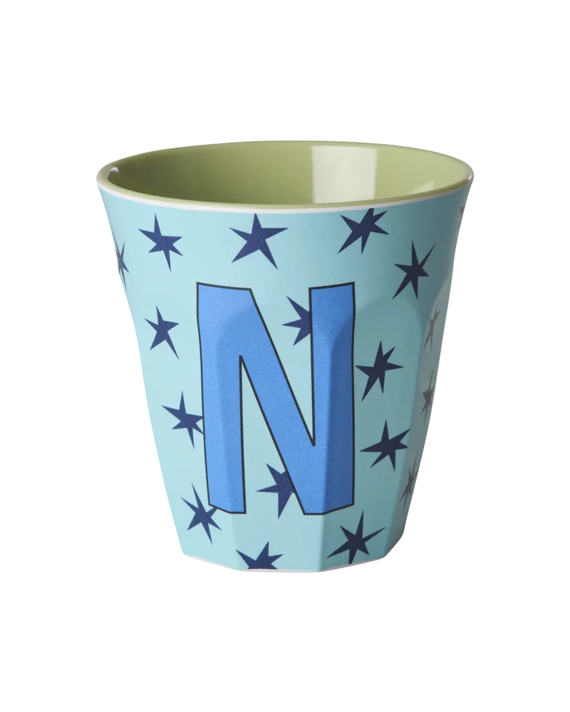 Mellem Alfabetkop - Lys Blå - N - Stars