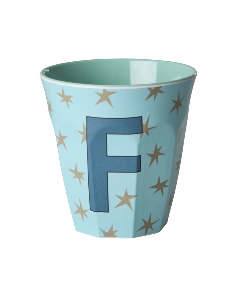 Mellem Alfabetkop - Blå - F - Stars