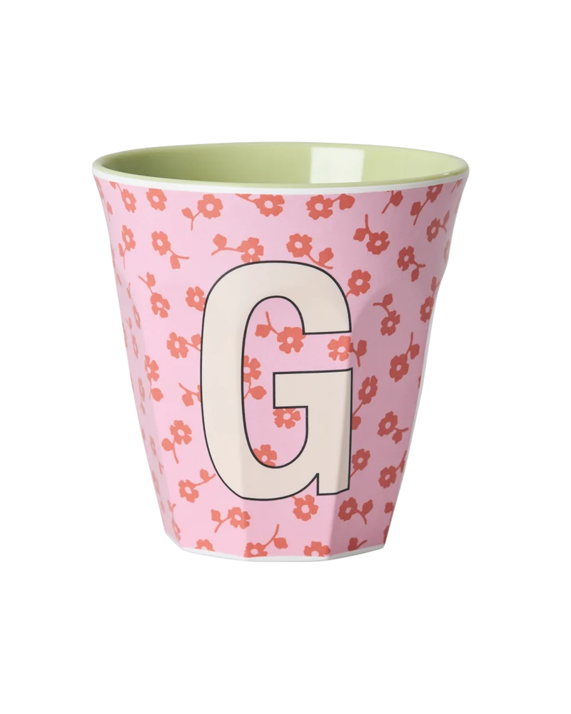 Mellem Alfabetkop - Pink - G - Flowers