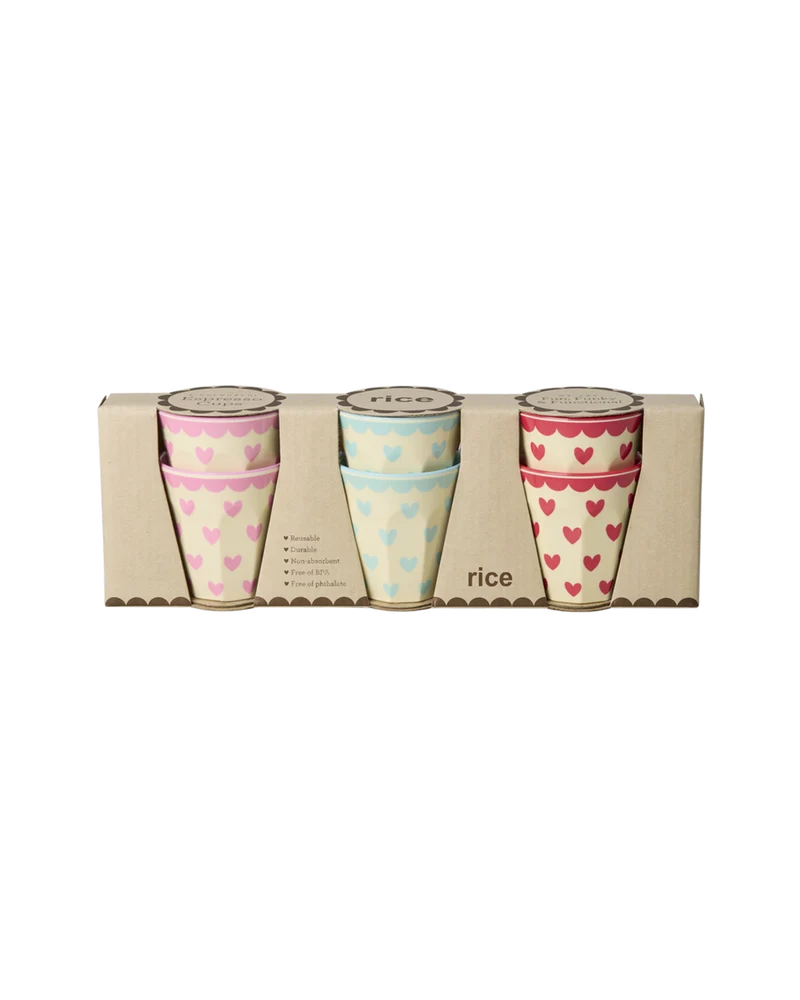 Mini Kop - Multifarvet - Favorite Hearts Prints - 6-pak