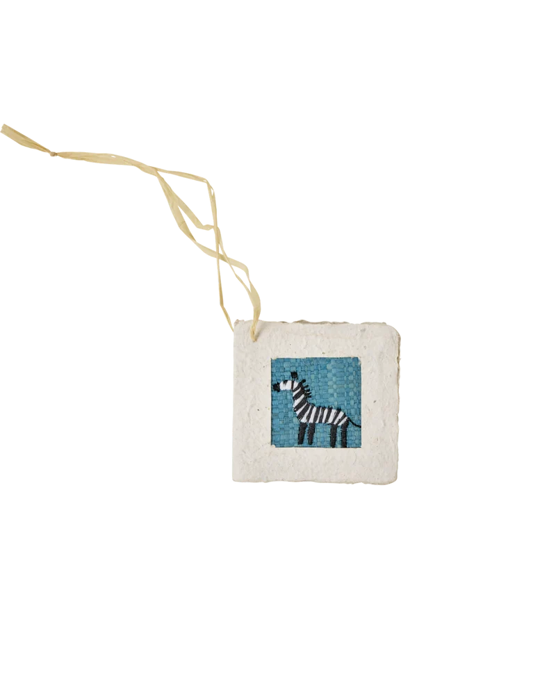 Lille Papir Gavemærke - Hvid - Zebra