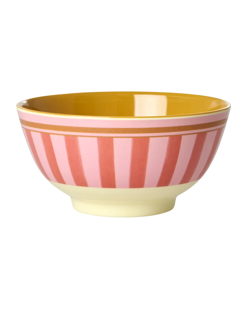Mellem Skål - Pink - Organic Stripes Print