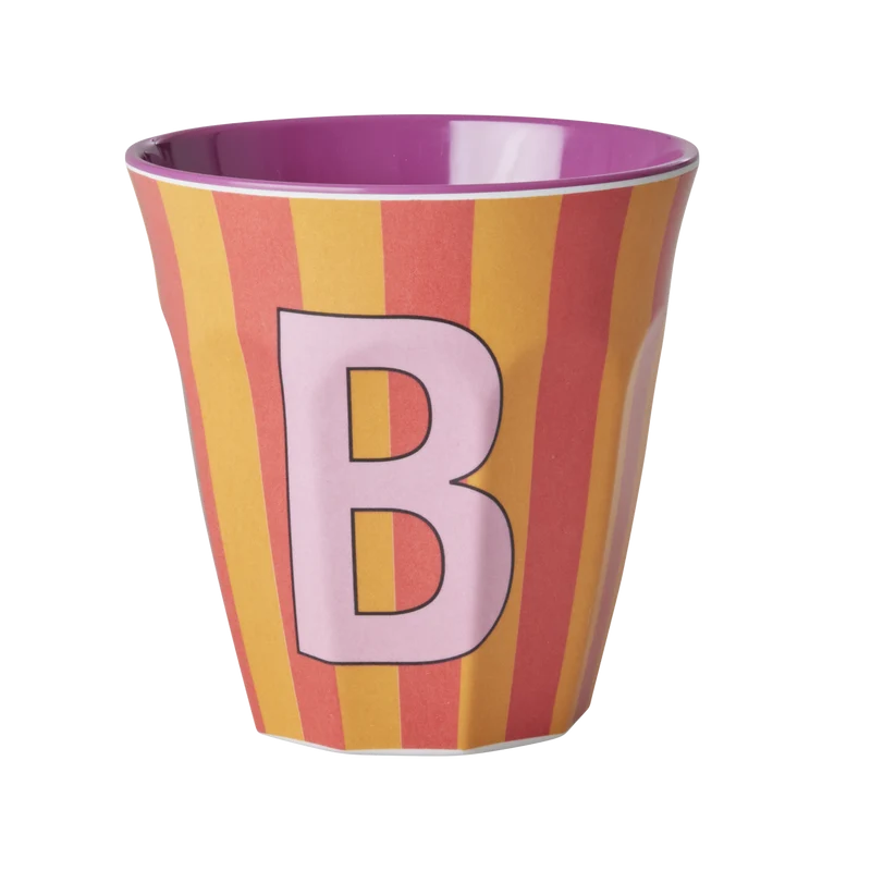 Mellem Alfabetkop - Orange - B - Stripes